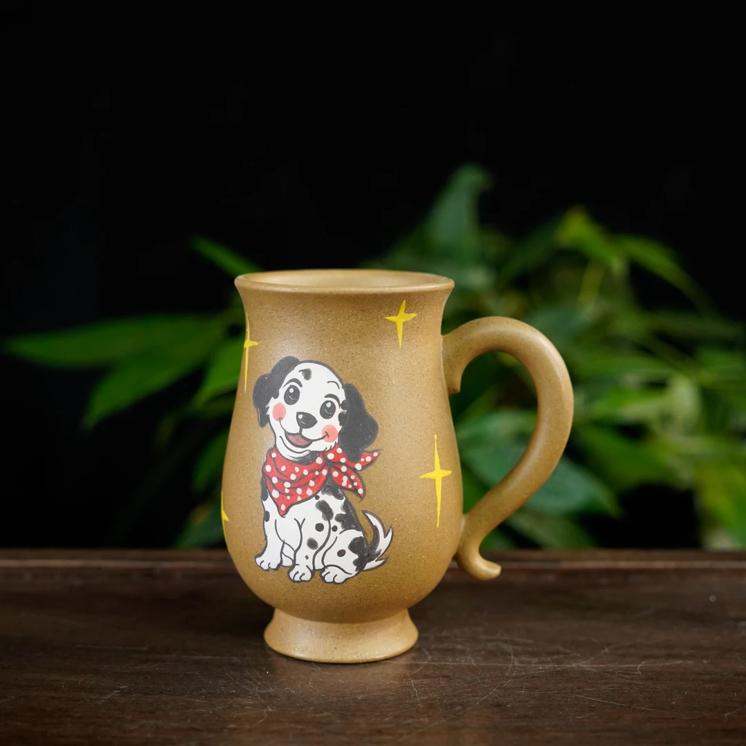 GSZS-4254   宜兴手工紫砂   小狗手把杯