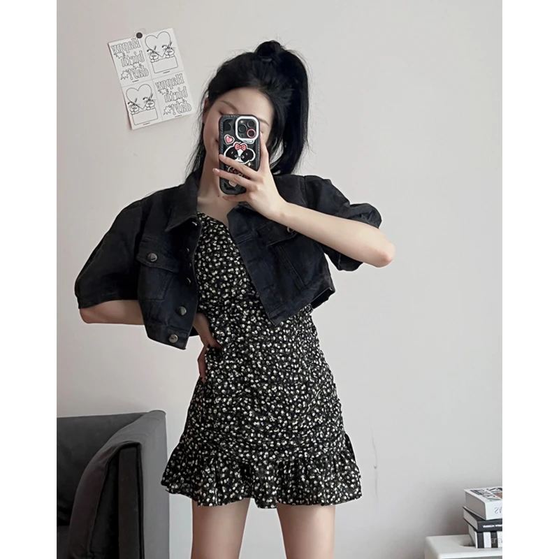 【三三】（满分氛围）甜辣小个子薄款牛仔短外套