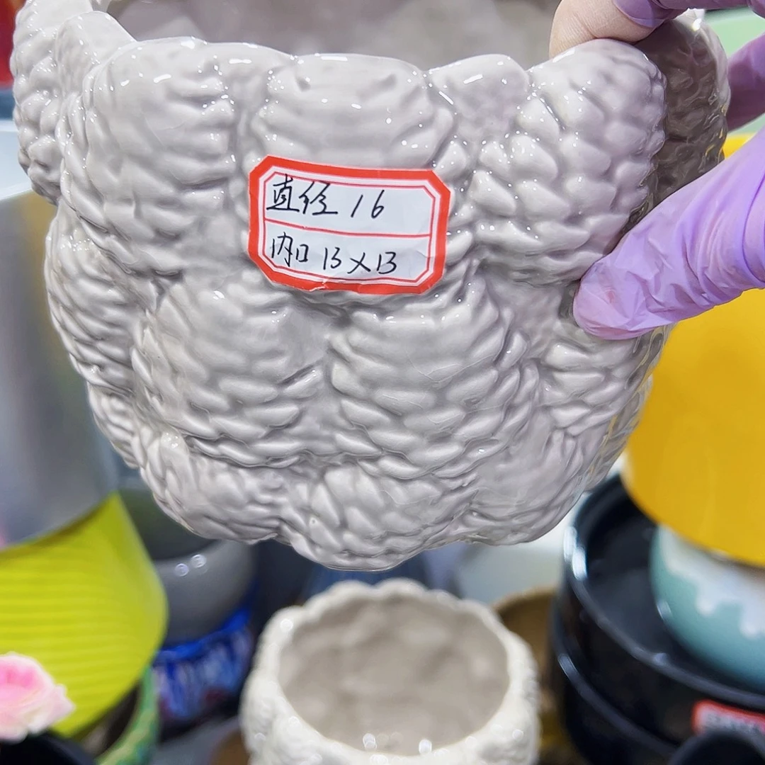 有孔外贸尾单陶瓷花盆凑单18米包邮