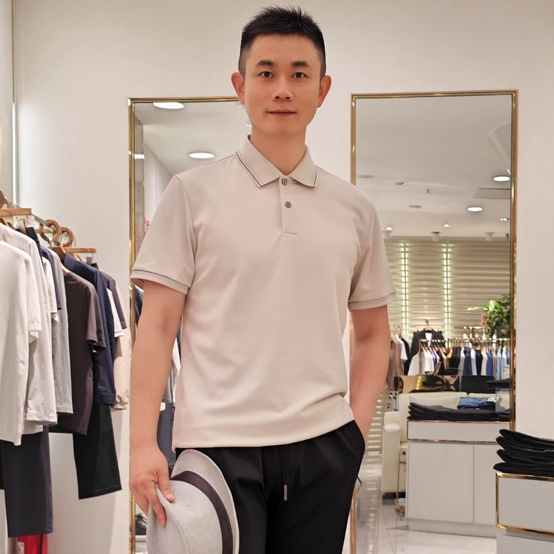 LOOK KEEP男装LOOKKEEP时尚休闲T恤中年青年男士商务休闲高级感