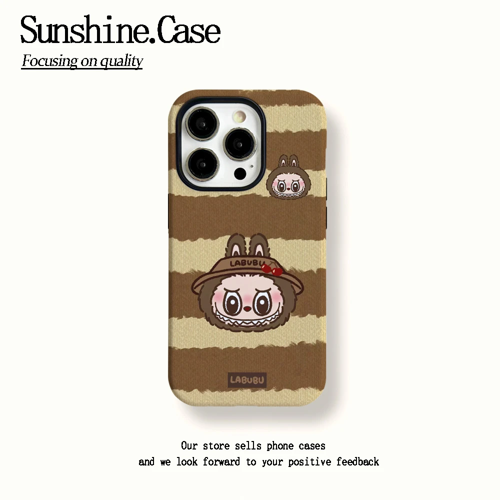 菲林二合一适用苹果华为vivo小米oppo手机壳条纹拉布布16PRO/15