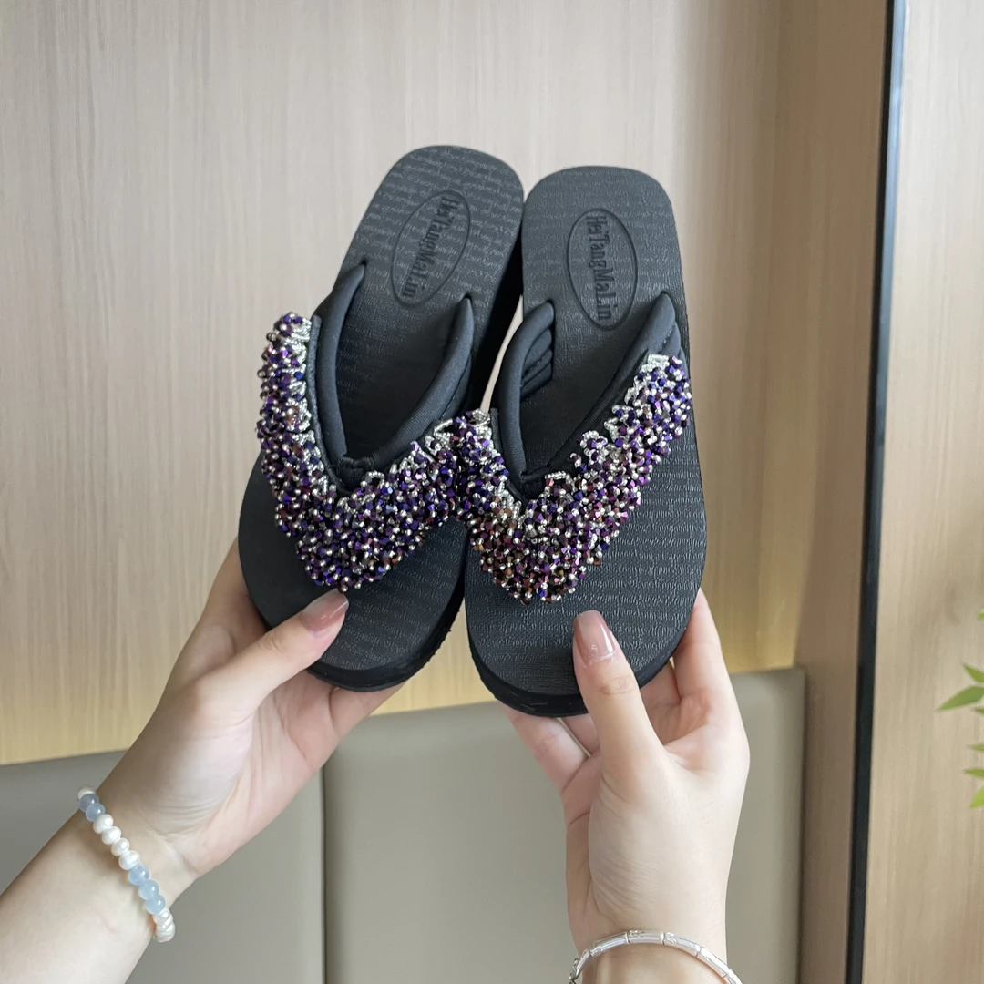 拖鞋女鞋外穿凉鞋女款2025新款爆款小众洋气厚底的人字拖0415