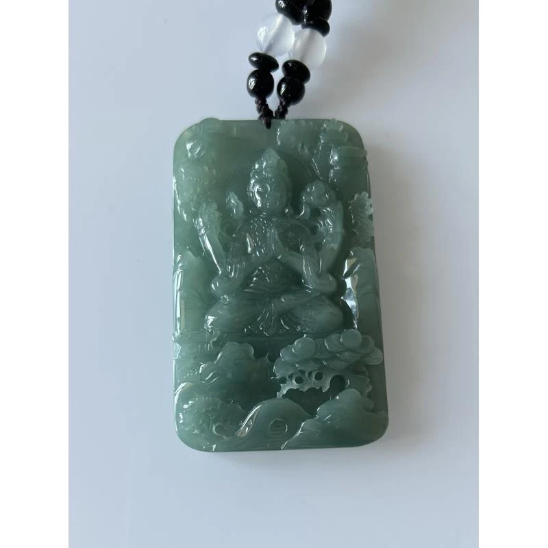 天然A货翡翠山水千手观音（45004）