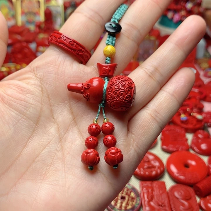 天然辰砂工艺品朱砂钥匙扣