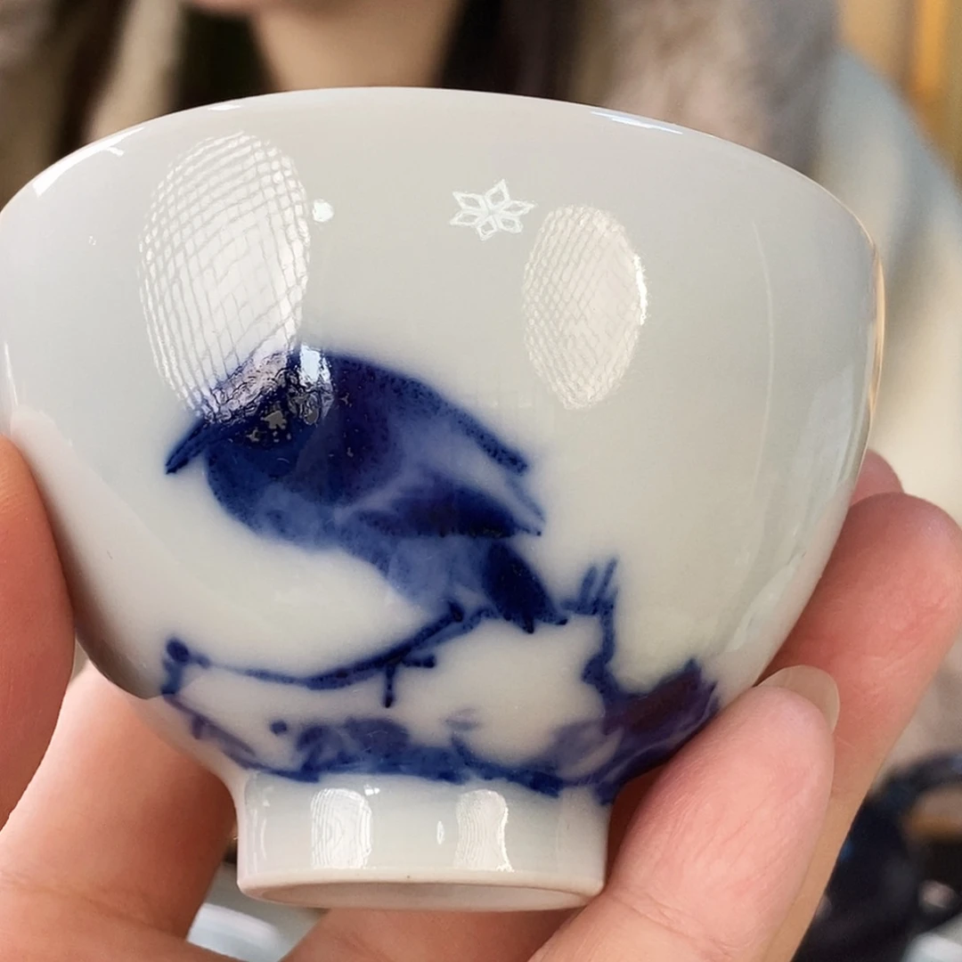 天予窑青花呆鸟普洱杯