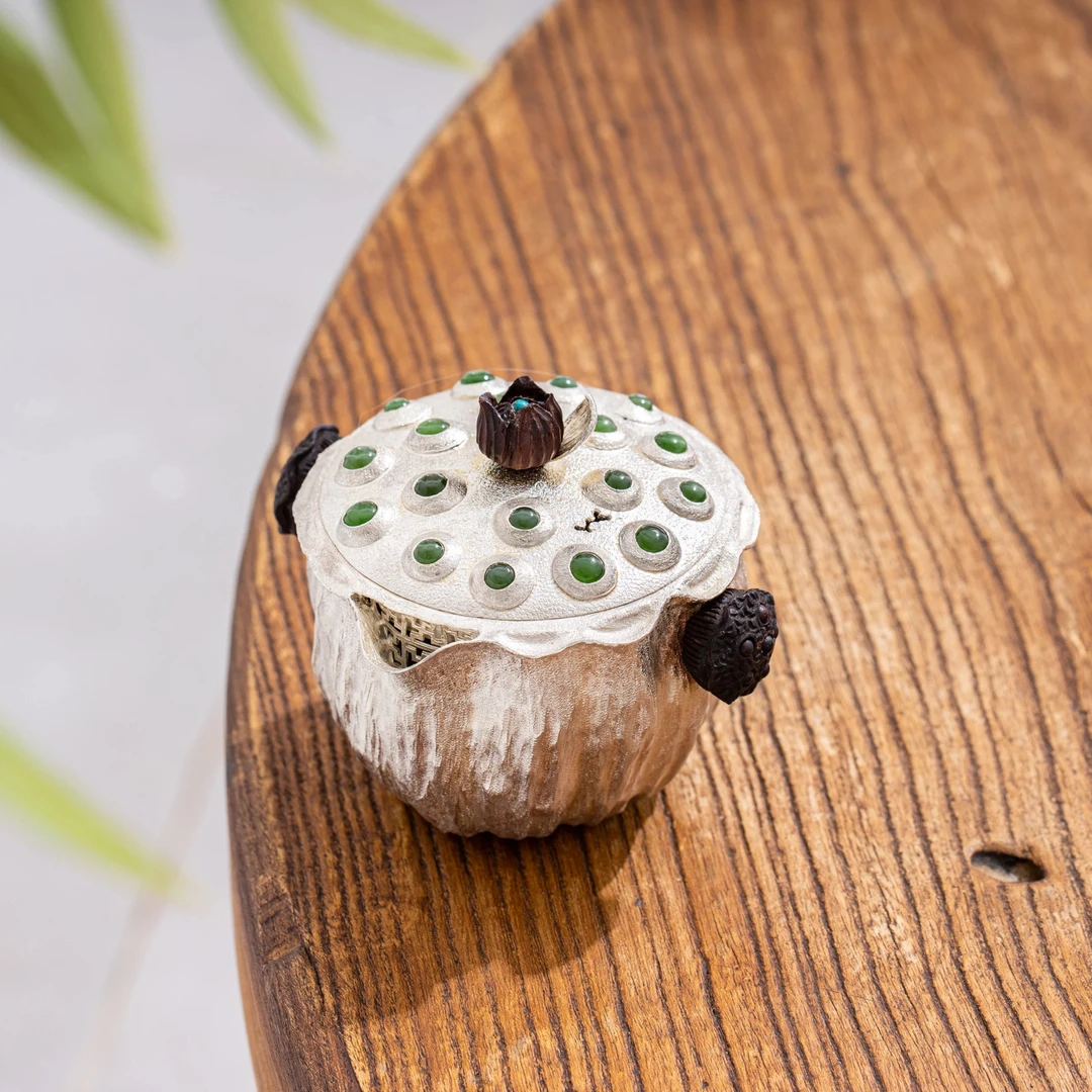 蜂鸟工坊大师壶手工艺品莲蓬形麻纹盖碗SWA11083