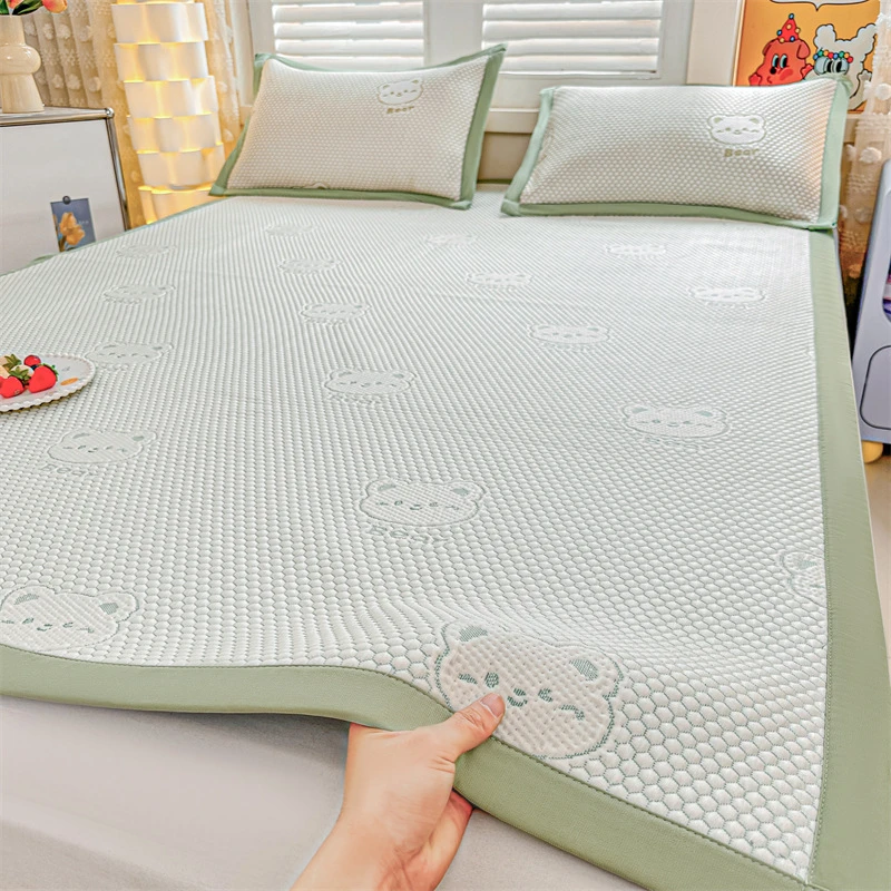 夏天专用豆豆乳胶冰丝a类凉席夏季薄款宿舍枕套可折叠单人透气席