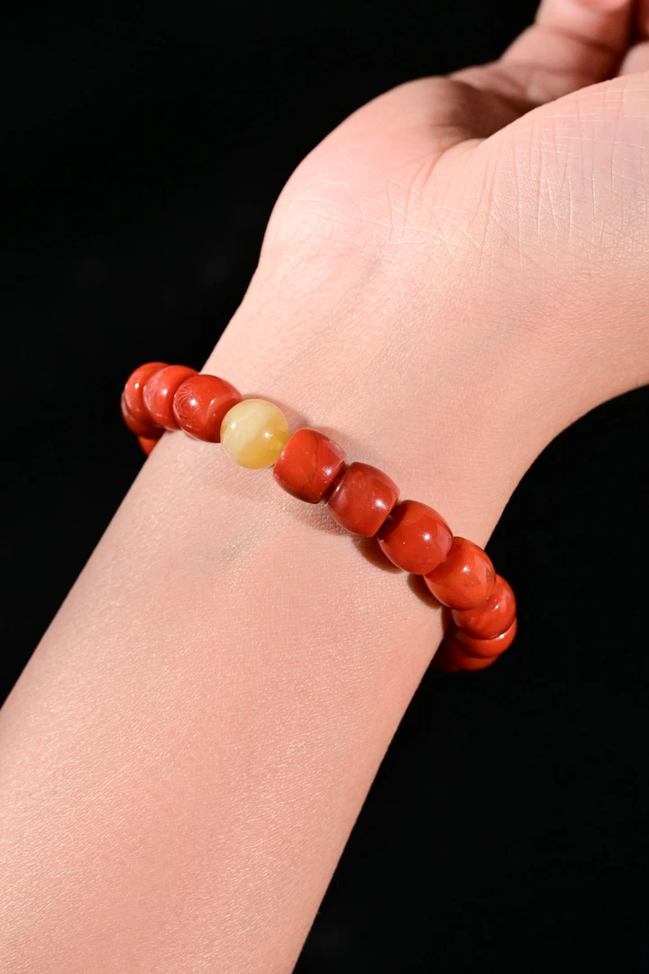 【青橘珠宝】天然南红蜜蜡小众首饰高级感珠宝手串