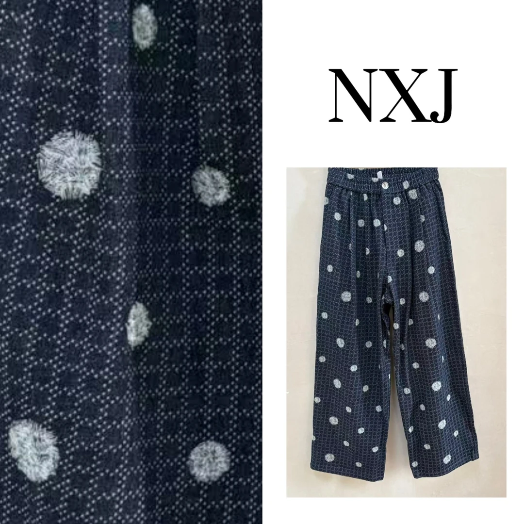 NXJ【外星球】微胖大码  重工提花刺绣宽松大版牛仔裤 251253