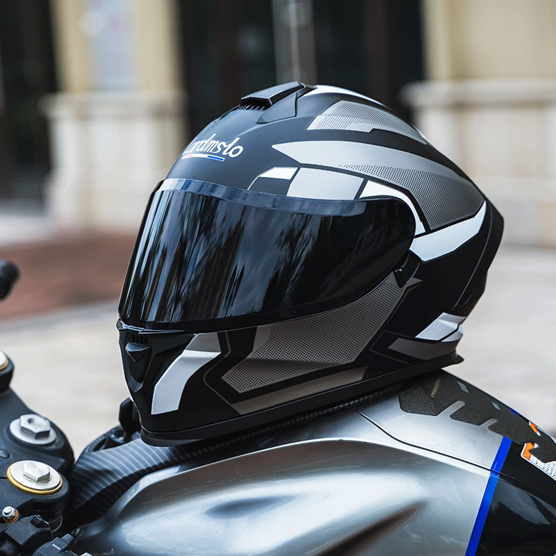 朗迪罗DOT全盔机车摩托车头盔男蓝牙双镜片防雾3C赛道四季通用盔