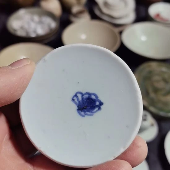 瓷片青花影青杯垫学习标本