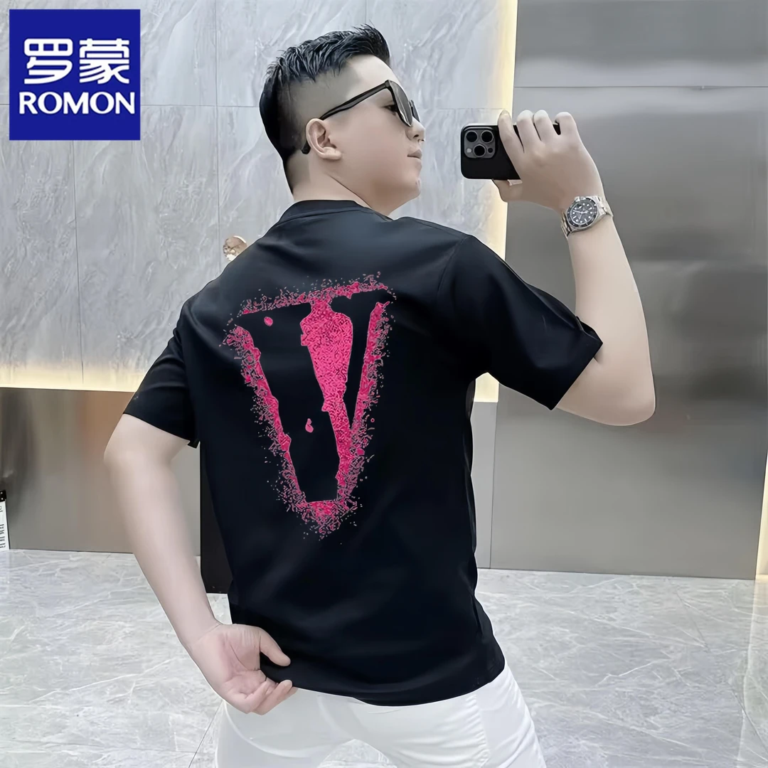 罗蒙新款印花短袖T恤男女款夏季新款潮牌宽松休闲帅气时尚上衣服t