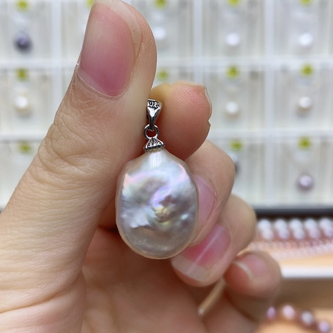 吊坠(不含链)淡水珍珠合金