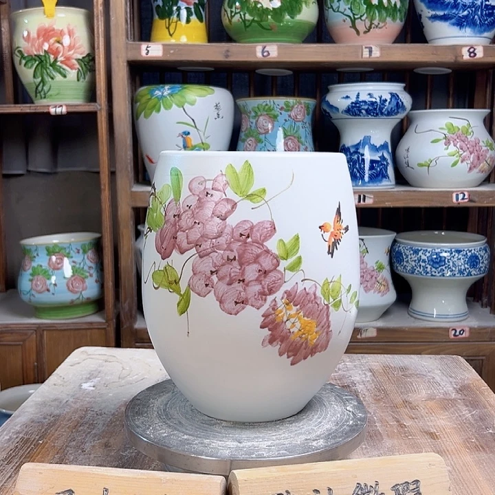 陶瓷但盆紫藤款新款陶瓷陶瓷陶瓷
