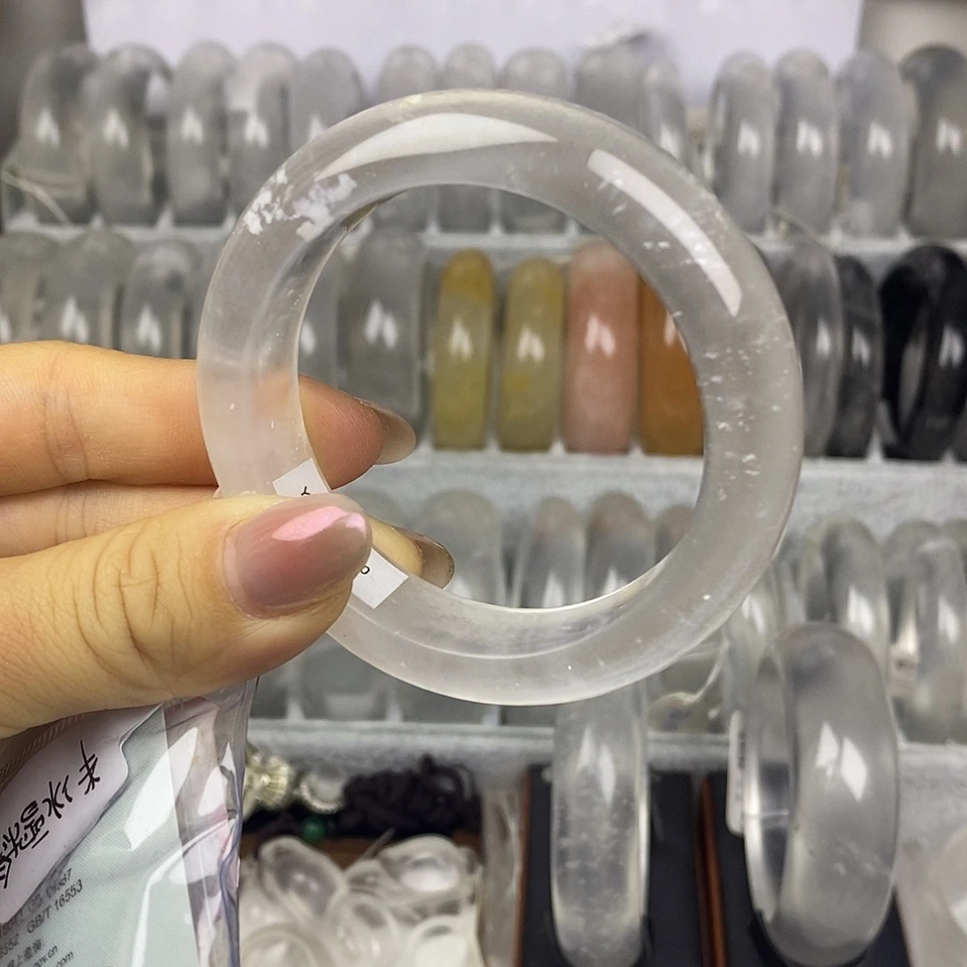 石英质玉未镶嵌手镯53百病飘雪一口棉微抠6150