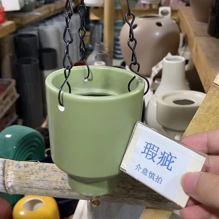 紫砂花盆多肉瑕疵盆有孔。