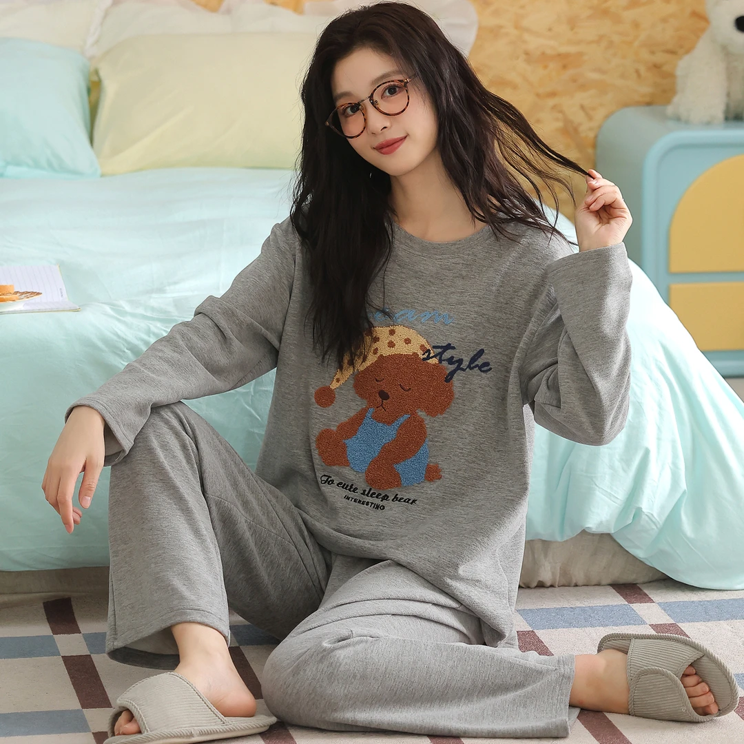 卡之恋睡衣冬季女款加厚加绒瞌睡熊毛茸茸家居服【加厚绒料290g】