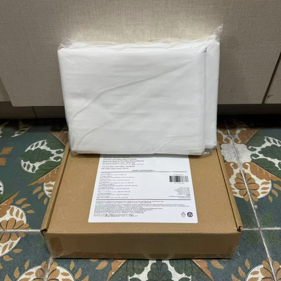 亮白色双人床单床品纯色95C1