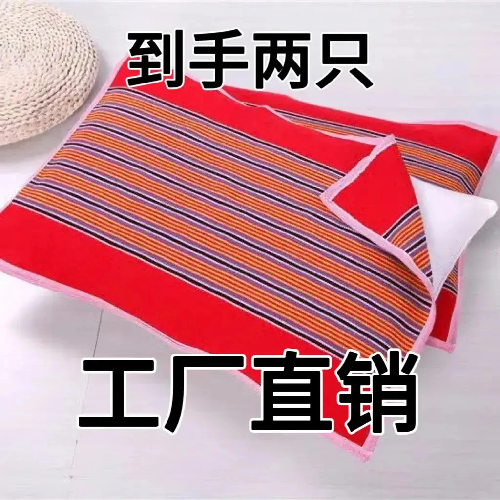 【到手两只】加厚加密防滑老粗布枕巾单人透气加厚四季枕巾