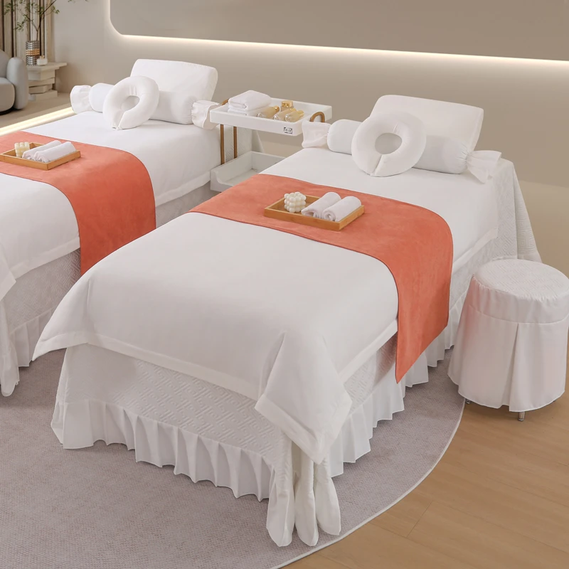美容床罩四件套高档轻奢美容院专用按摩理疗洗头简约床套四季通用