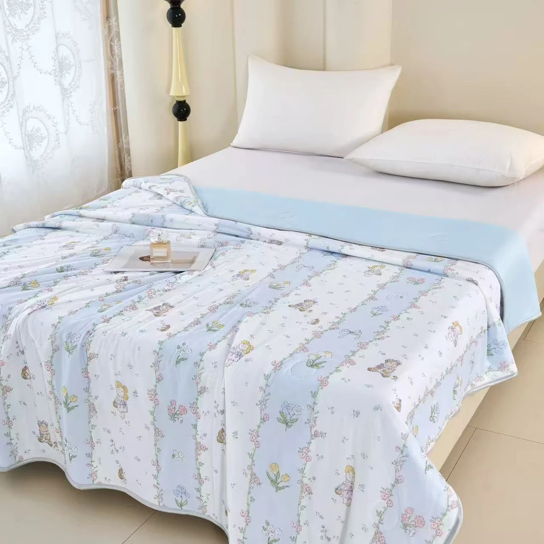 冰淇淋凉感丝夏凉被可水洗双面款夏季透气薄款空调被薄被芯可机洗