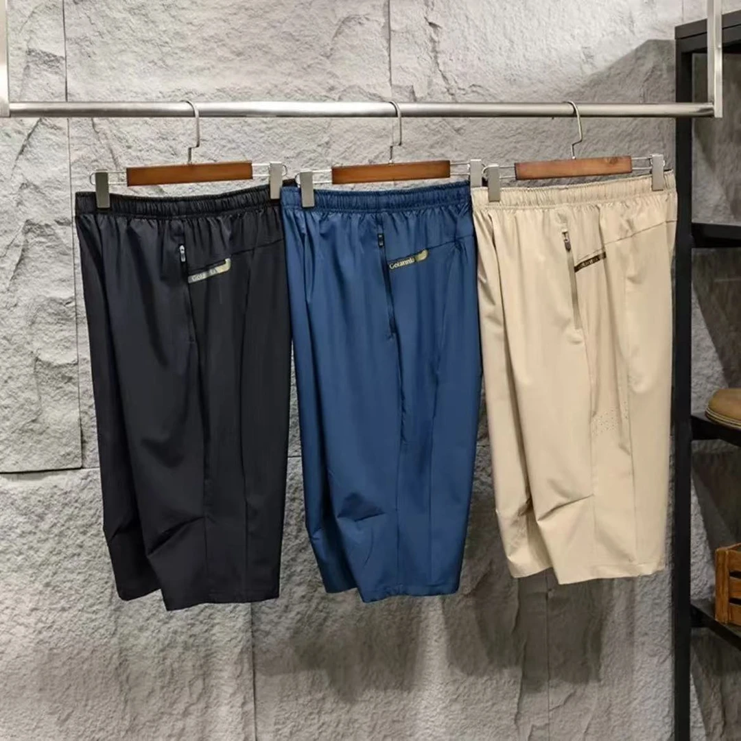 户外日常休闲 超轻薄防泼速干运动休闲拉链口袋七分裤-2376