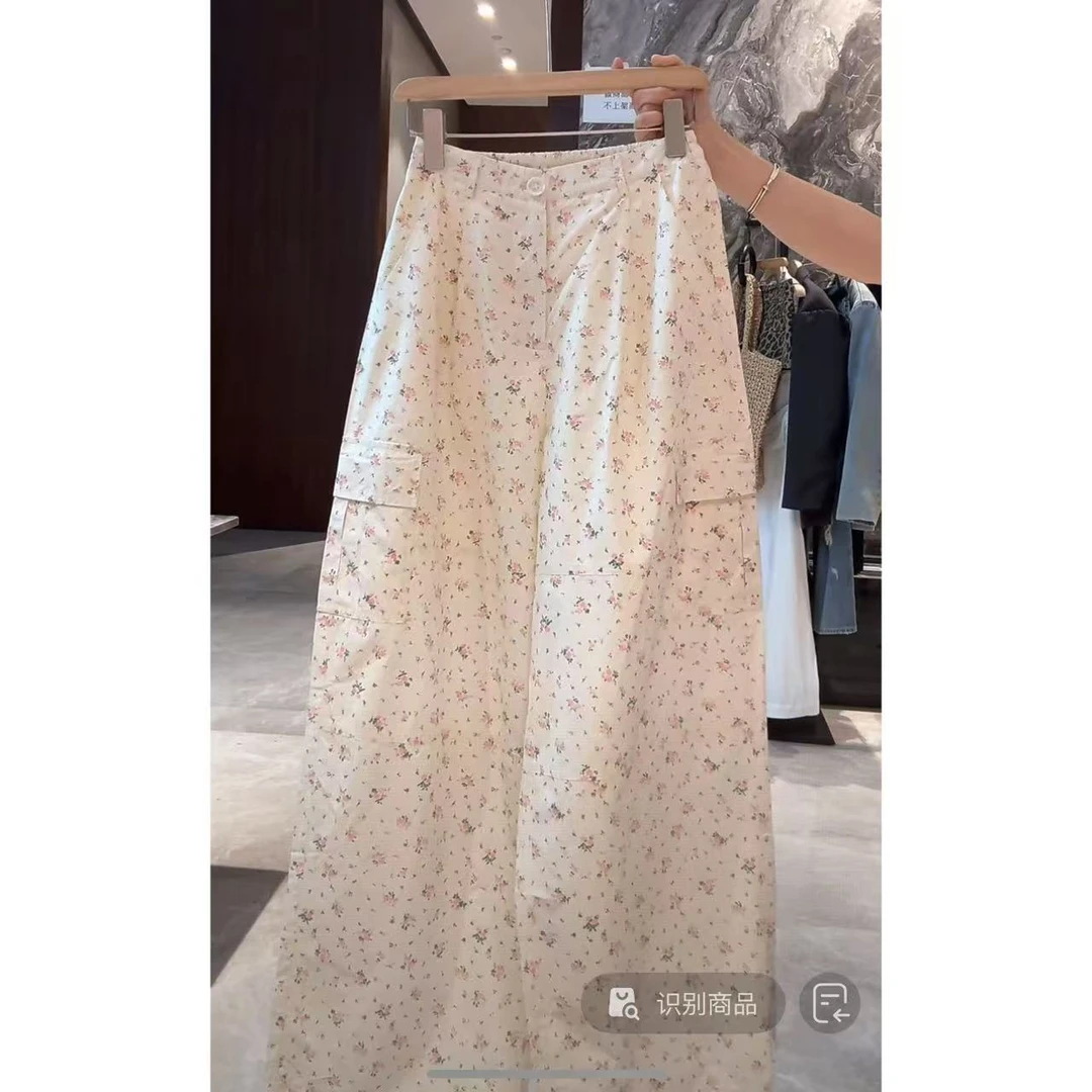 徐秋阳 花花工装裤  百搭时尚休闲显瘦显白春季新款裤12737