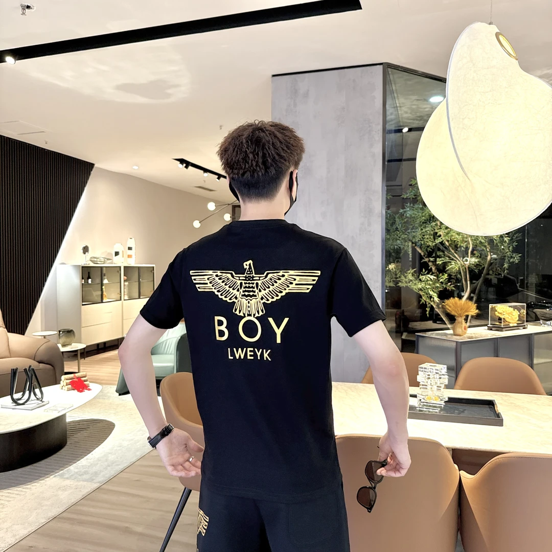 2025款设计师联名夏季情侣短袖休闲时尚百搭潮流烫金半袖