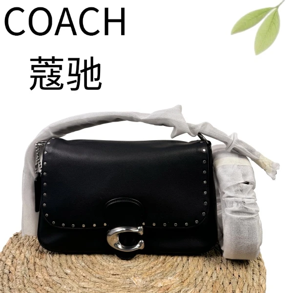 95新 COACH/蔻驰 25新款黑银Soft tabby26单肩G25127952底长26X15