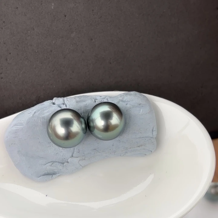 定制海水珍珠未镶嵌裸珠10-11mm大溪地裸珠两颗
