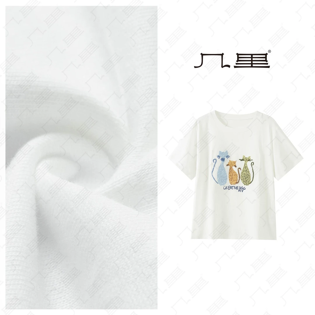 几里与麻 可爱猫咪印花短袖T恤 衣长56 胸围102 2053159