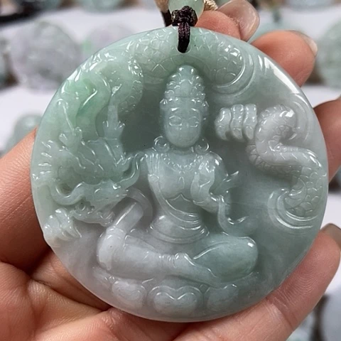 翡翠颈饰未镶嵌玉龙观音福利