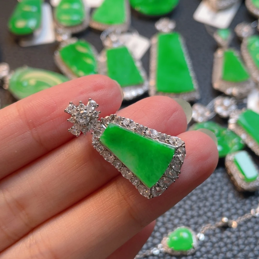 翡翠银S925镶嵌颈饰