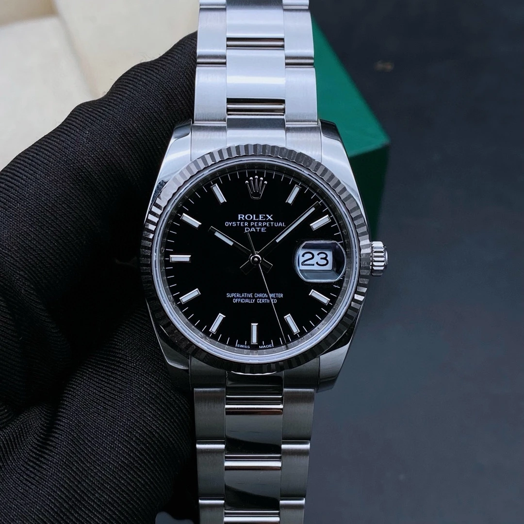 99新 Rolex/劳力士 日志115234/黑盘条刻/机械表/表径34mm