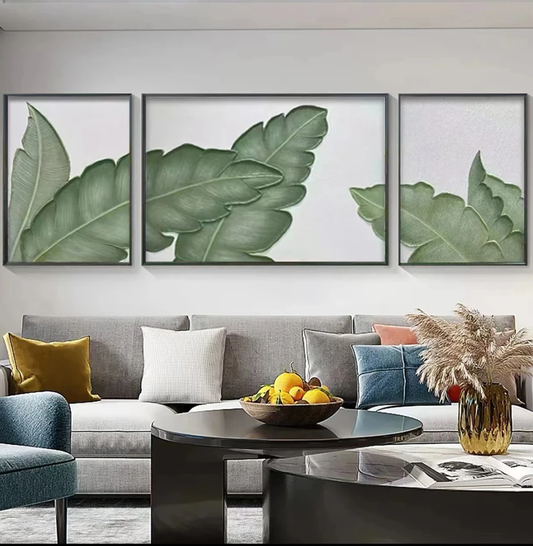 家大业大︱手绘油画客厅装饰画沙发背景墙挂画背景画