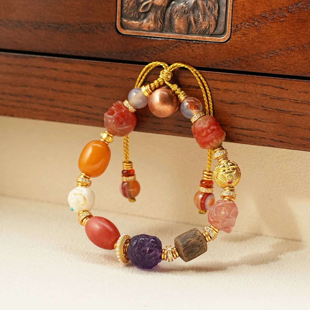 【观澜珠宝】玛瑙手串 复古民族风藏式手链 多样发其一 1980