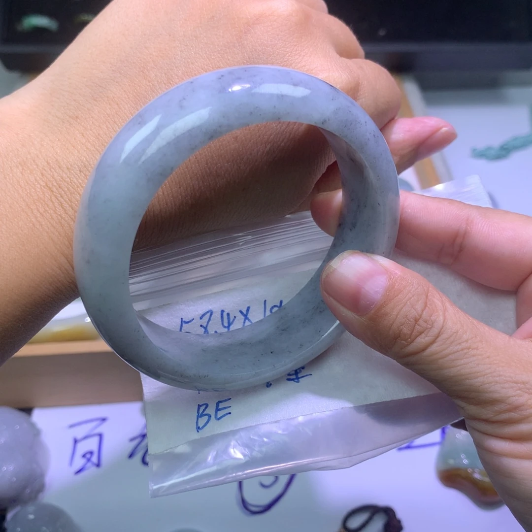 定制翡翠未镶嵌手镯58.7