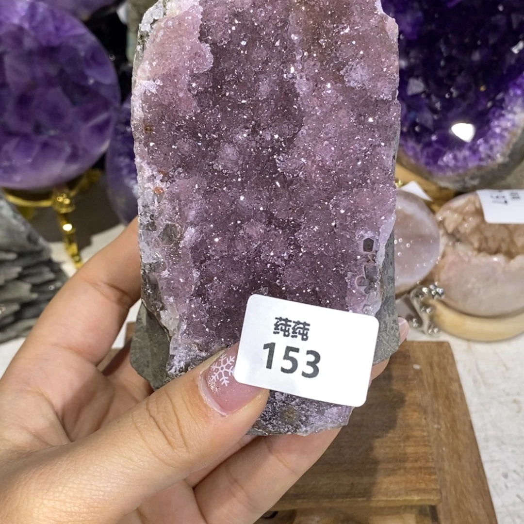 未镶嵌大型摆件（非配饰）紫晶粉红色晶花