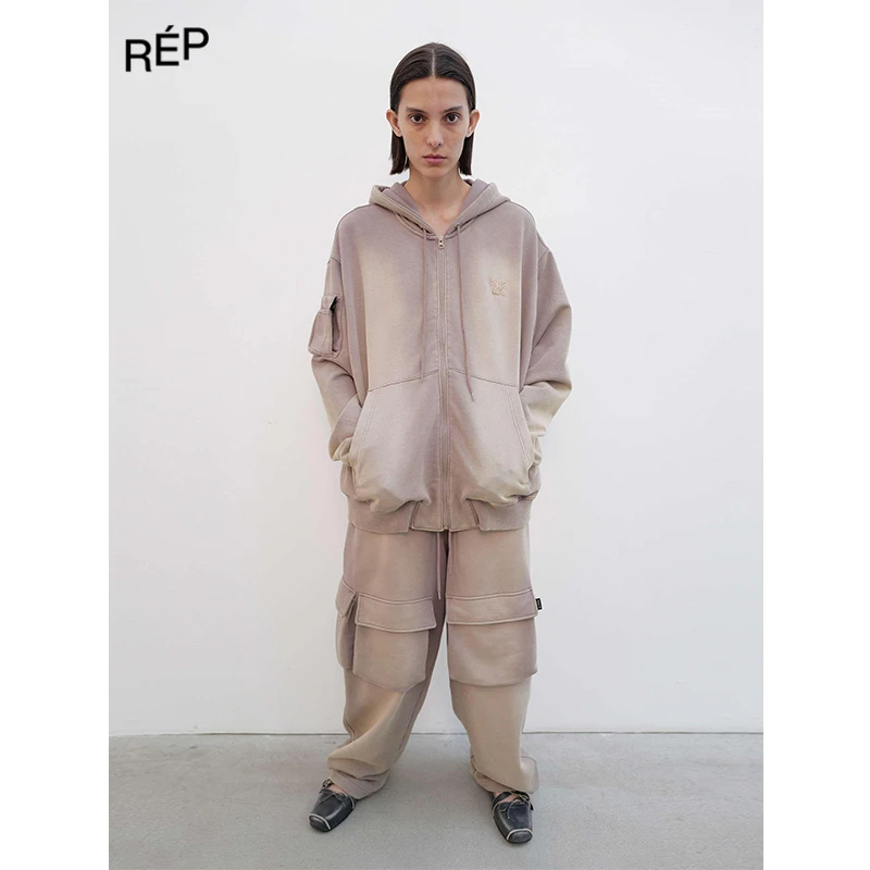 OPEN YY设计师品牌棕色口袋水洗连帽衫25PS TheREPUBLIQUE买手店