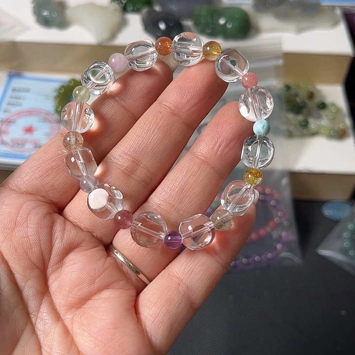 水晶手链未镶嵌白水晶多宝手链