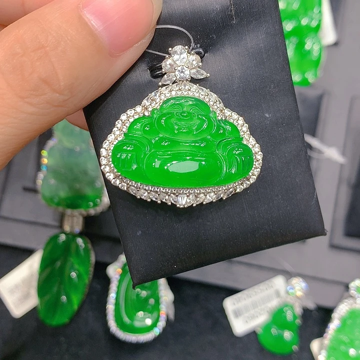 颈饰银S925镶嵌翡翠089655