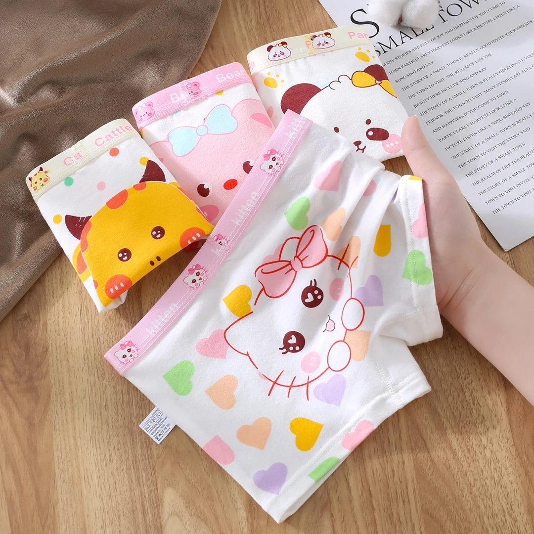 女童内裤A类纯棉儿童小女孩四角短裤女宝宝中大童平角裤不夹屁屁