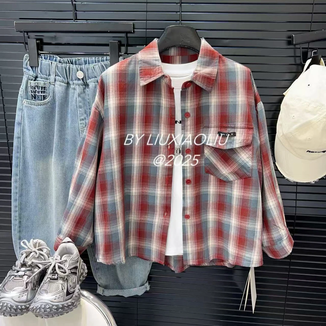 杭州六小六正版 BY LIUXIAOLIU春款儿童格子衬衫15478