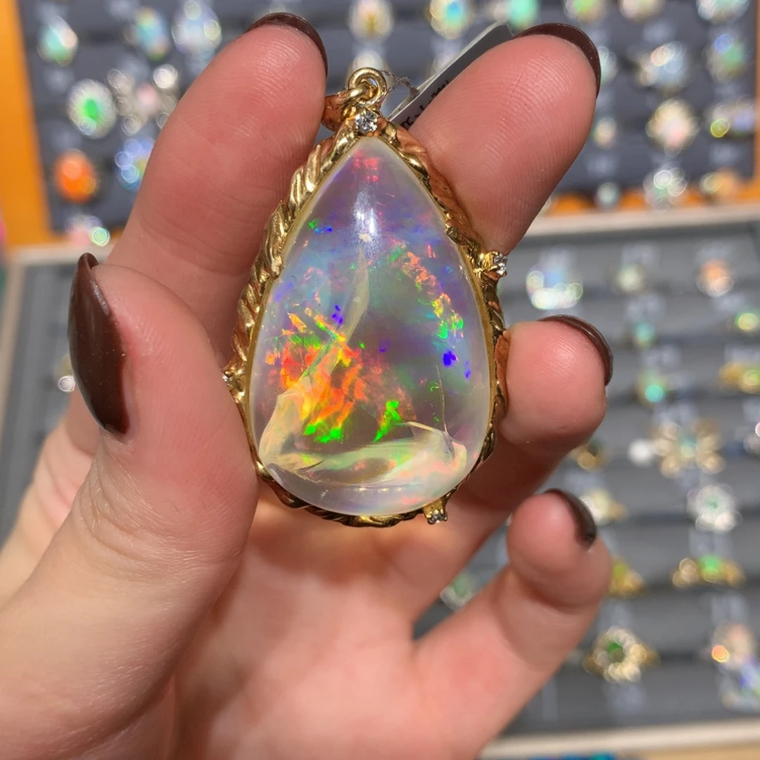 银S925镶嵌欧泊吊坠t