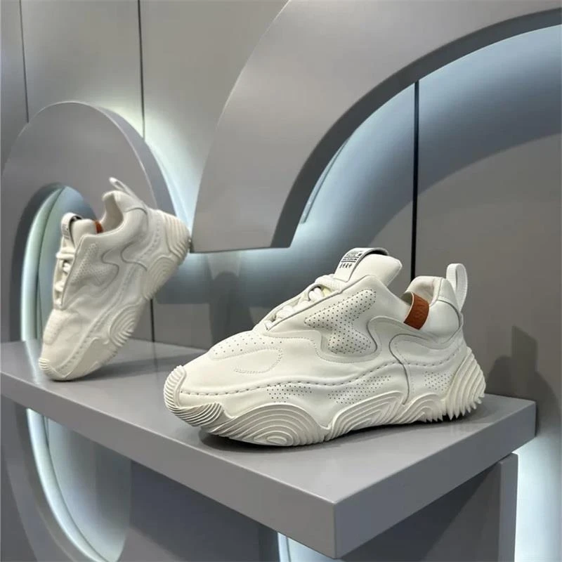 欧洲站增高厚底真皮老爹鞋2025春秋新款时尚百搭原创运动休闲男鞋