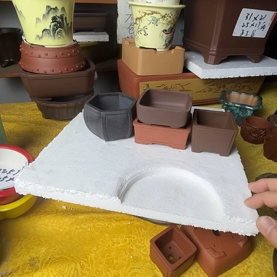 用***0宜兴紫砂花盆四个10公分左右