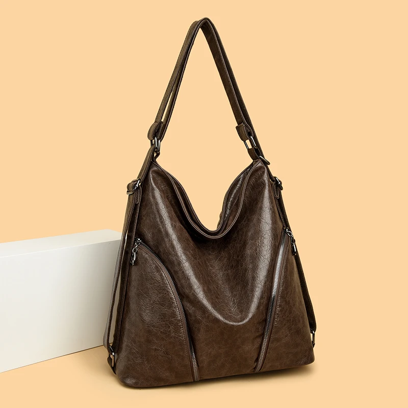 吉尼斯袋鼠欧美风新款大包包女双根可调节斜挎包复古双肩单肩包