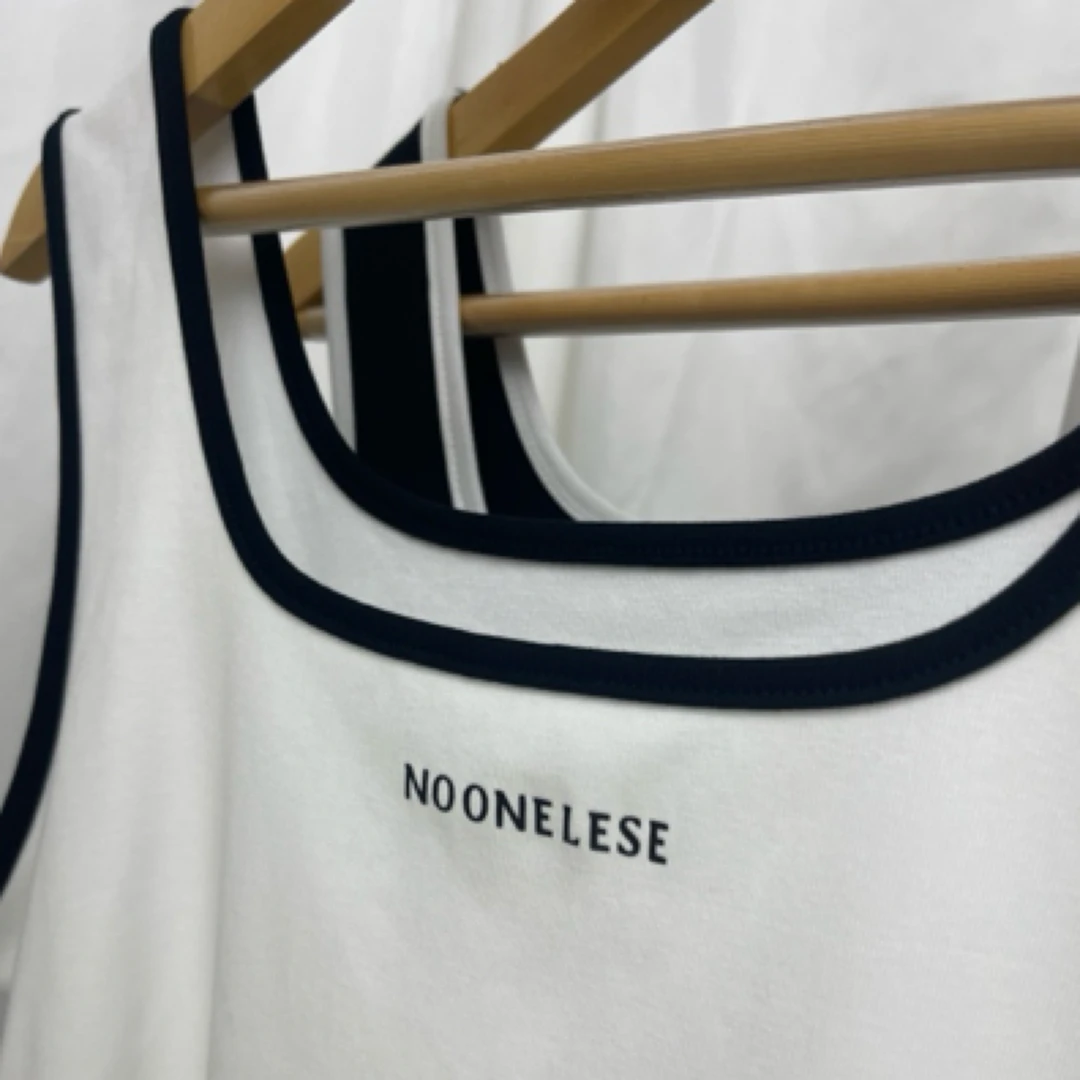 夏季新款修身显瘦撞色针织印花字母女生背心 3318（100斤-130斤）