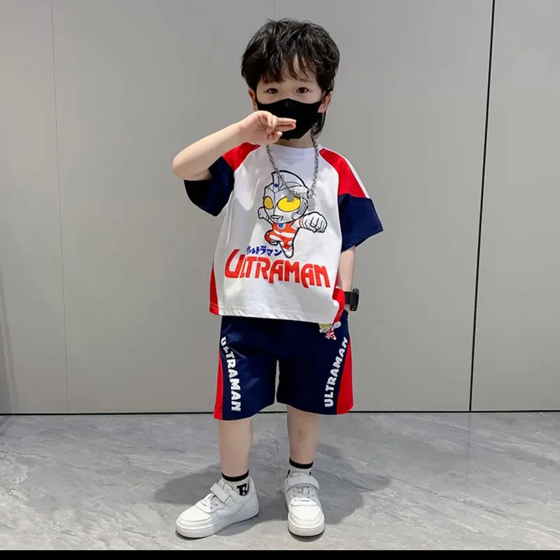 奥特曼儿童套装男童夏装2025新款帅气短袖衣服夏薄款男宝宝两件套