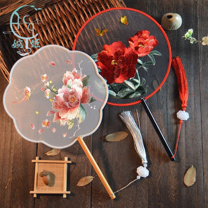 双面绣古风圆扇刺绣团扇汉服专用苏绣百搭舞蹈扇